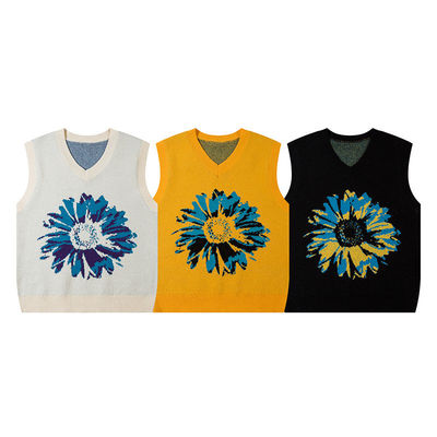 Pulls à col en V sur mesure pour hommes V-neck pulls pulls à tricot gilet sans manches jackards jumpers