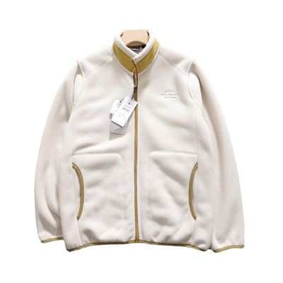 Vêtement de laine polaire brodée Unisexe épaissie col chaud collier homme veste manteaux tricotés
