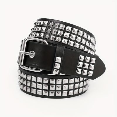 Ceinture occidentale unisexe avec style ordinaire largeur 2-4 cm Fer boucle Rivet Punk Design