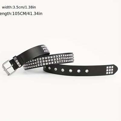 Ceinture occidentale unisexe avec style ordinaire largeur 2-4 cm Fer boucle Rivet Punk Design