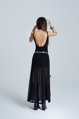 Unisexe Y2k Vêtements pour femmes décontractés Bodycon Long V Col Robe pour femmes Tissue designer