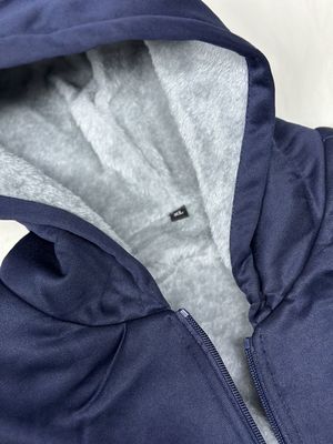 100% polyester à manches longues pour hommes épaissis à capuche, deux pièces pour les sports d'hiver