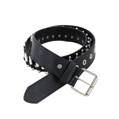Style ordinaire 2-4 cm ceinture de rivets western punk pour hommes avec décoration de pantalon à boucle lisse