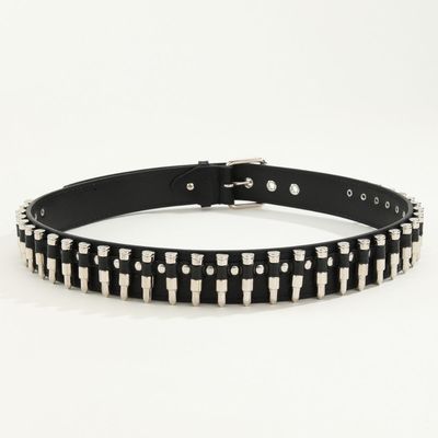 Style ordinaire 2-4 cm ceinture de rivets western punk pour hommes avec décoration de pantalon à boucle lisse