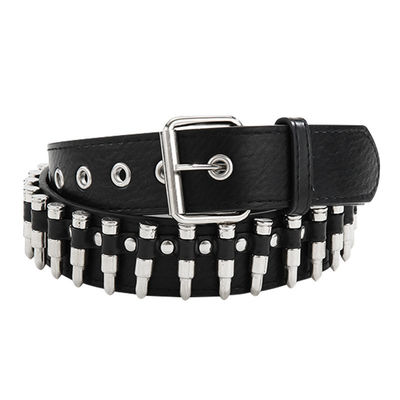 Style ordinaire 2-4 cm ceinture de rivets western punk pour hommes avec décoration de pantalon à boucle lisse