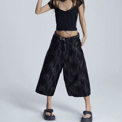 Pantalons à jambes larges de tissus à tricot en vrac Pantalon d'été pour femmes Dames