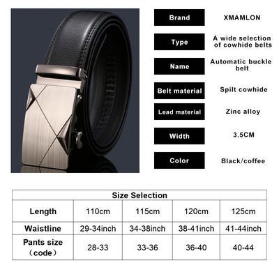 110-125cm Longueur Logo personnalisé Ceinture en cuir pour hommes Caractéristiques du cuir coiffeur déversé