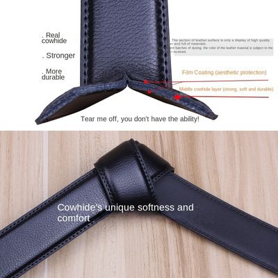 110-125cm Longueur Logo personnalisé Ceinture en cuir pour hommes Caractéristiques du cuir coiffeur déversé