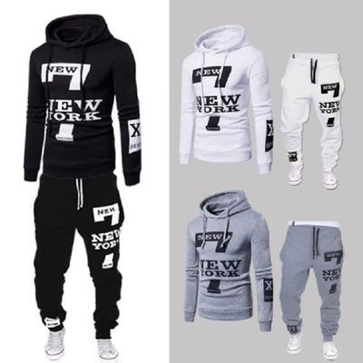 Pull-over à motif solide Sweatshirt de sport Vêtement en laine avec capuchon et ensemble de jogging pour hommes