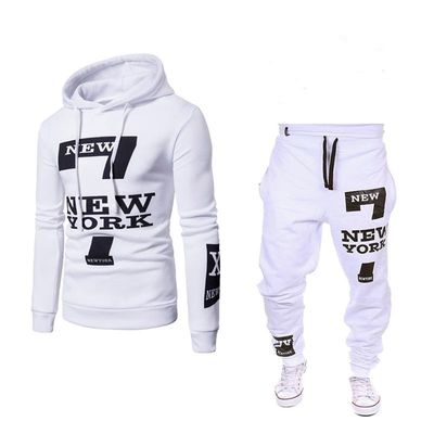 Pull-over à motif solide Sweatshirt de sport Vêtement en laine avec capuchon et ensemble de jogging pour hommes