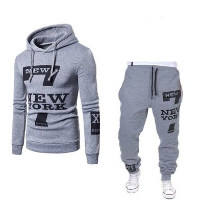 Pull-over à motif solide Sweatshirt de sport Vêtement en laine avec capuchon et ensemble de jogging pour hommes