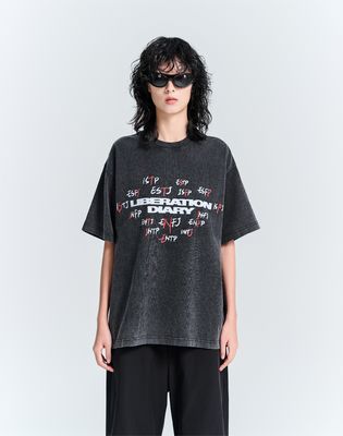 100% coton Hommes Femmes T-shirts à manches courtes T-shirts lavés à l'acide