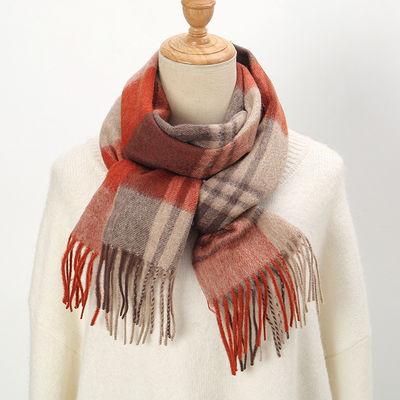 Chauffe-couille en cachemire de style long pour femmes en laine de tartan chaud de Malaisie