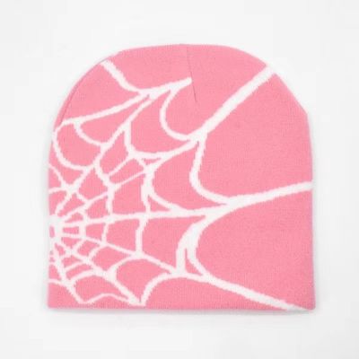 Scène de pêche Bonnet d'hiver unisexe avec conception de toile d'araignée tricotée épaisse et style Y2K