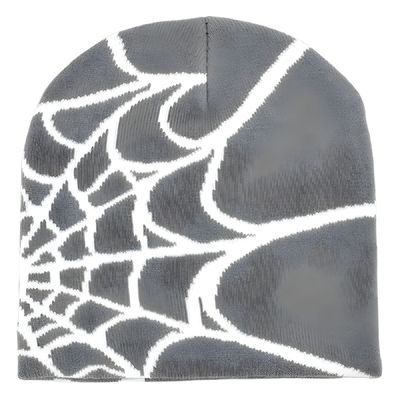 Scène de pêche Bonnet d'hiver unisexe avec conception de toile d'araignée tricotée épaisse et style Y2K