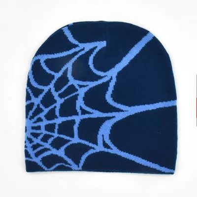 Scène de pêche Bonnet d'hiver unisexe avec conception de toile d'araignée tricotée épaisse et style Y2K