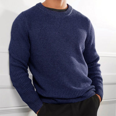 XMAMLON RTS Sweater d'hiver Jumper tricoté anti-rides pour homme avec un design de couleur solide