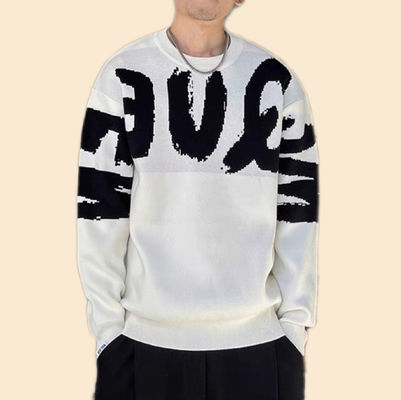 Pull-over épais pour homme en lettres majuscules, parfait pour la mode hivernale et le confort