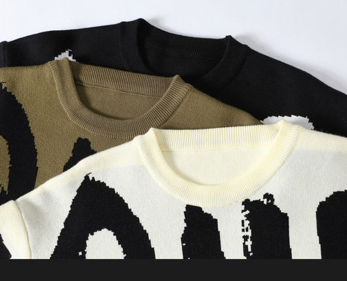 Pull-over épais pour homme en lettres majuscules, parfait pour la mode hivernale et le confort