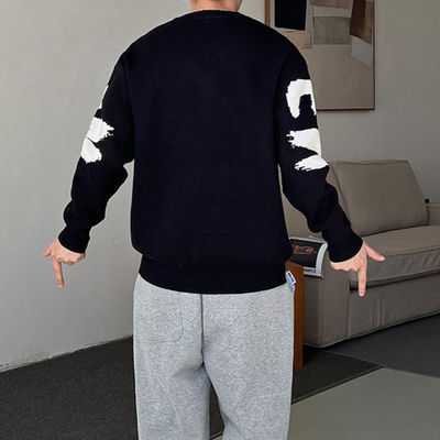 Pull-over épais pour homme en lettres majuscules, parfait pour la mode hivernale et le confort