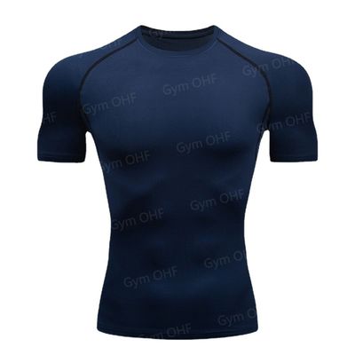 XMAMLON T-shirt étroit à manches courtes pour hommes parfait pour l'entraînement de compression athlétique