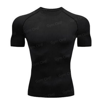 XMAMLON T-shirt étroit à manches courtes pour hommes parfait pour l'entraînement de compression athlétique