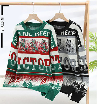 Logo personnalisé Jacquard Tricot Sweater pour homme en style décontracté surdimensionné pour le confort hivernal