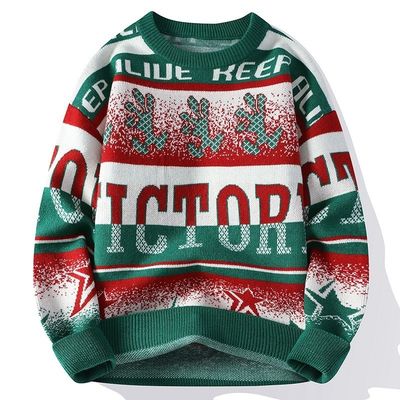 Logo personnalisé Jacquard Tricot Sweater pour homme en style décontracté surdimensionné pour le confort hivernal