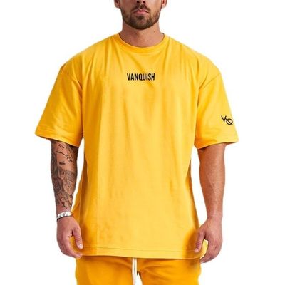 T-shirt surdimensionné d'été pour hommes en méthode de tissage tricoté et motif d'impression