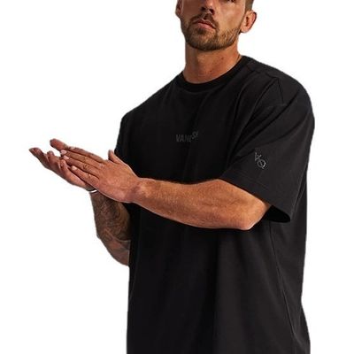 T-shirt surdimensionné d'été pour hommes en méthode de tissage tricoté et motif d'impression