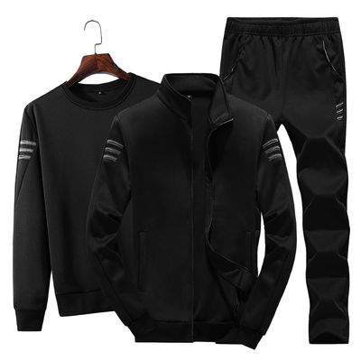 Sports Style Jacket fermeture à glissière pour hommes T-shirt et coureurs Three Piece Track Suit pour les sports