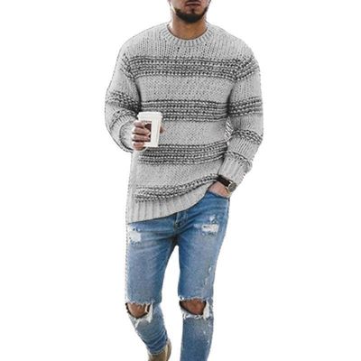 Pas de détection d'aiguille T-shirt rayé pour hommes pour le port décontracté 2023 Haut tricoté au cou rond