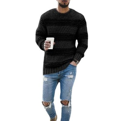 Pas de détection d'aiguille T-shirt rayé pour hommes pour le port décontracté 2023 Haut tricoté au cou rond
