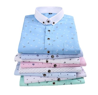 Catégorie SOURCE Chemise hawaienne à manches longues pour hommes Jeunesse Impression florale Grands produits de vente au détail