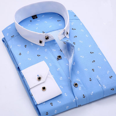 Catégorie SOURCE Chemise hawaienne à manches longues pour hommes Jeunesse Impression florale Grands produits de vente au détail