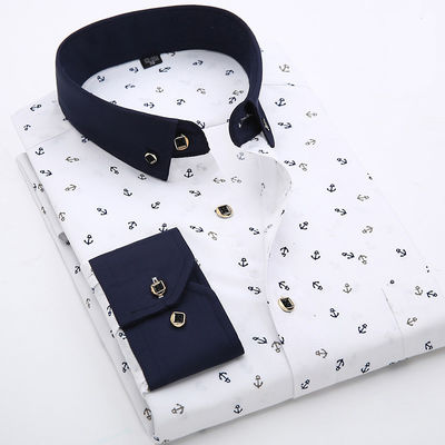 Catégorie SOURCE Chemise hawaienne à manches longues pour hommes Jeunesse Impression florale Grands produits de vente au détail