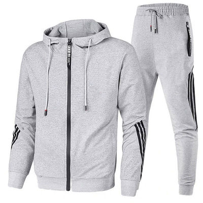 Produits au détail Ensembles de deux pièces pour hommes sur mesure Vêtements de sport respirants en blanc