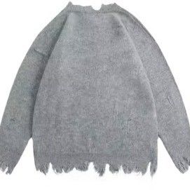 Épaisseur standard pour hommes Col rond Tricot manteau avec lettres pullon en vrac
