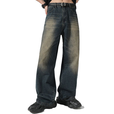 Soutenir 7 jours Temps de livraison de l'ordre de l'échantillon 2023 Vintage Distressed Jeans à pattes larges pour hommes