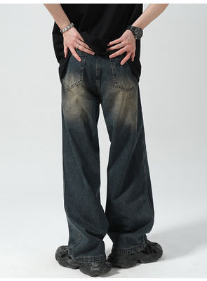 Soutenir 7 jours Temps de livraison de l'ordre de l'échantillon 2023 Vintage Distressed Jeans à pattes larges pour hommes