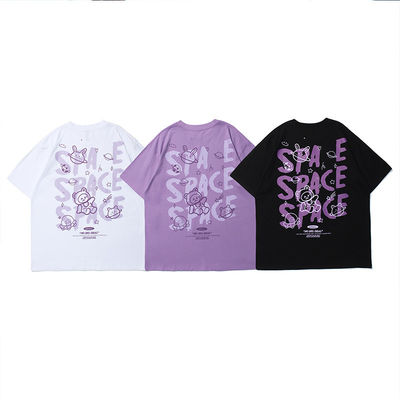 T-shirt unisexe à manches courtes pour hommes Carton de dessin animé en coton imprimé avec tissu respirant