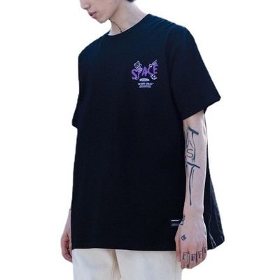T-shirt unisexe à manches courtes pour hommes Carton de dessin animé en coton imprimé avec tissu respirant