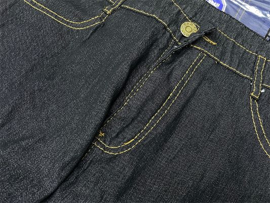 Jeans pour hommes étirés épais, tube droit, haute taille, taille plus, lavage de sable.