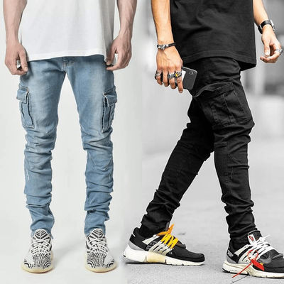 Jeans minces avec poches latérales
