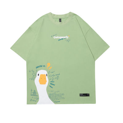 Populaire chez les jeunes 18-24ans Animaux de dessin animé print Hip Hop T-shirt couple lâche