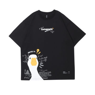 Populaire chez les jeunes 18-24ans Animaux de dessin animé print Hip Hop T-shirt couple lâche