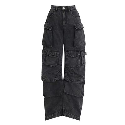Jeans pour hommes en coton denim surdimensionné hiphop enroulé en sac pour un style durable