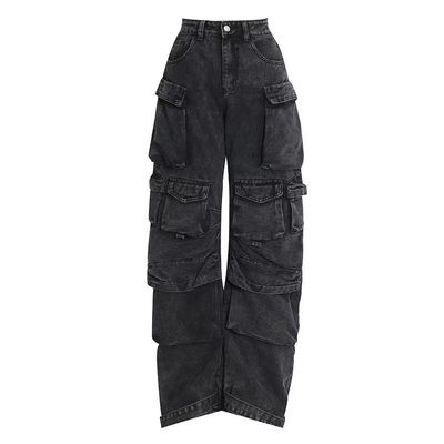 Jeans pour hommes en coton denim surdimensionné hiphop enroulé en sac pour un style durable