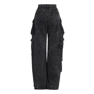 Jeans pour hommes en coton denim surdimensionné hiphop enroulé en sac pour un style durable