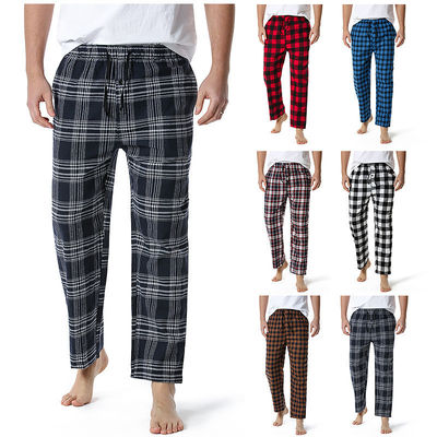 Pantalons à carreaux pour hommes en tissu de polyester avec design et confort réguliers